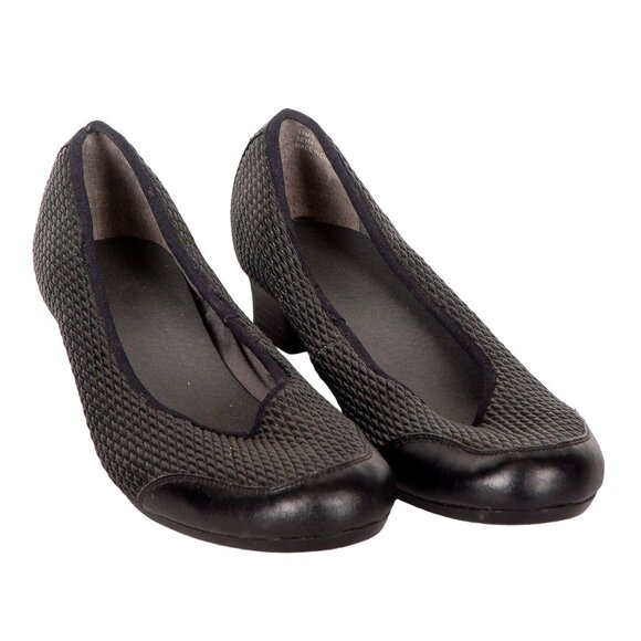 FootSmart Stretchables Chelsea Pump 11M Womens Heel Black Comfort 52364 - Picture 1 of 7